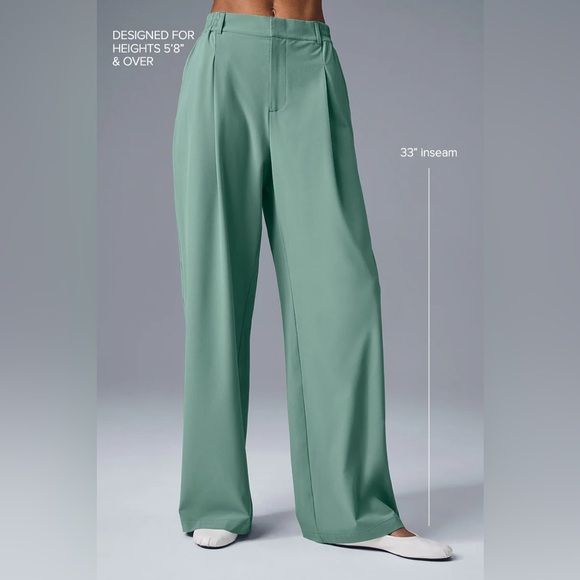 Alo High-Waist Pursuit Trouser (Long) Botanical Green Size XXS - Picture 2 of 10